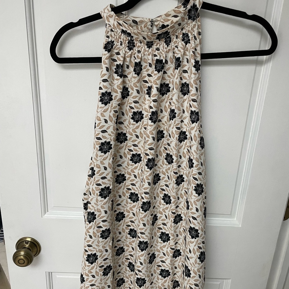 Ann Taylor Black and Tan Floral Top